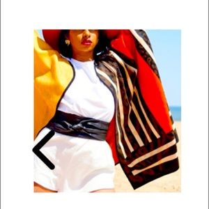 COPY - Sassy Jones Zanzibar Ruana Reversible Poncho (Red)